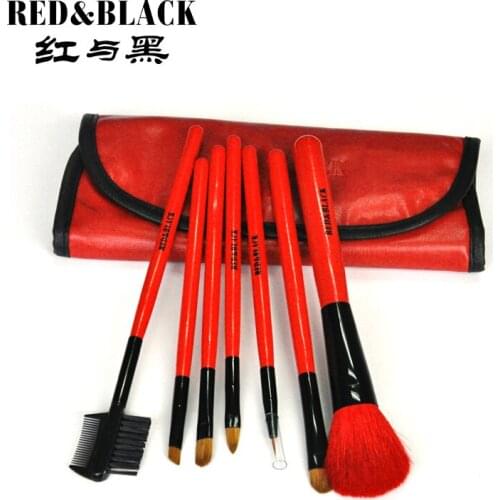 Red&Black 7brushes set red bag&handle eyeshadow blush brush eyeliner brush makeup brush set pincel maquiagem beauty brushes
