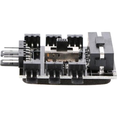 PC IDE Molex 1 To 8 Way Splitter Cooling Fan Hub 3-Pin 12V Power Socket PCB Adapter