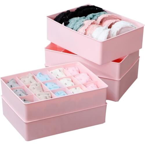 Plastic Underwear Storage Box Organizer Box Bag Cosmetic Divider For SocksTies BraPrint Container Free Shipping