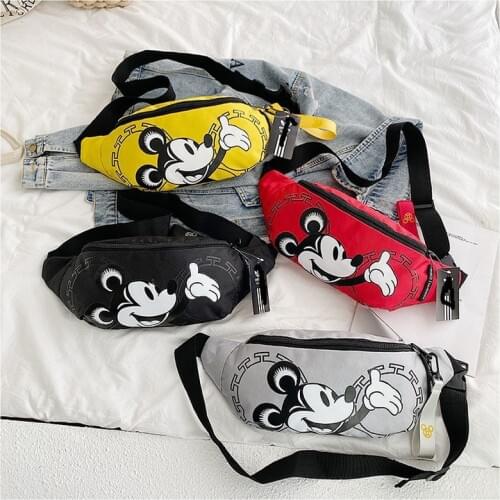 Disney Cartoon Mickey Mouse Waist Bag Messenger Bag Outgoing Packets Storage Bag Handbags for Kids Christmas Gifts