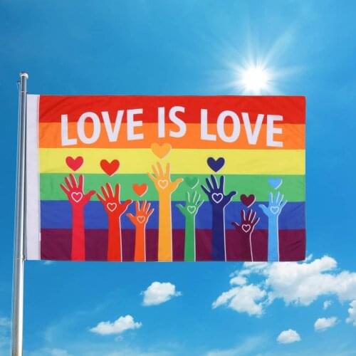Gay Pride Rainbow Flag 90x150cm Love Is Love Rainbow Flag Garden Yard Flag With 2 Brass Grommets Twenty One Pilots Lgbt