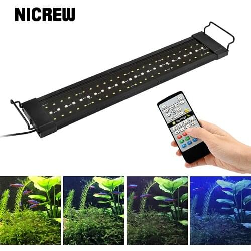 RGB+W Aquarium Light 24/7 Hour Full Spectrum Dimmer Lamp Plant Growth Lighting Sunrise Sunset Fish Tank Light with Controller
