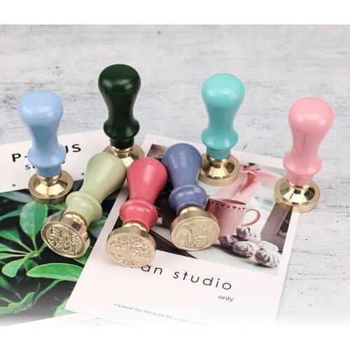 Merry Christmas Series Wax Seal Stamp Seal Stamp with Macaron color Handle for Wedding Post Vintage Craft Making Tools