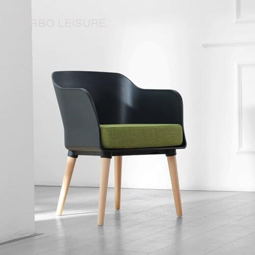 Modern Classic Design Fashion Solid wooden leg Dining Arm Chair, luxury loft padded soft comfortable lounge Chair small sofa 1PC