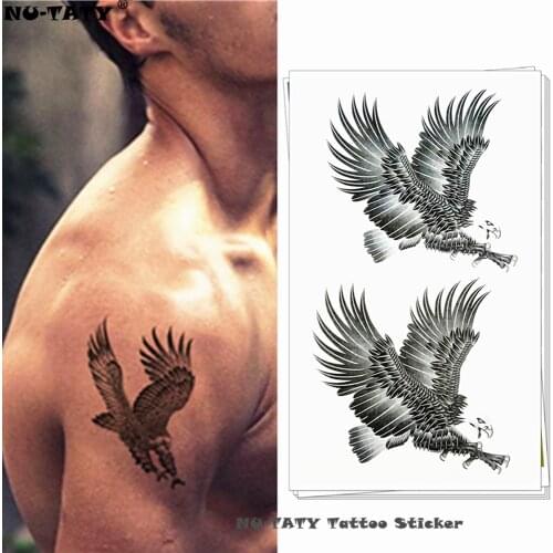Nu-TATY Black Hawk Down Temporary Tattoo Body Art Flash Tattoo Stickers 17*10cm Waterproof Fake Tatoo Car Styling Wall Sticker