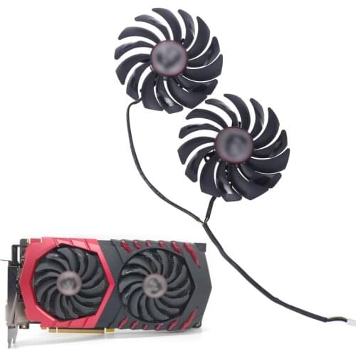 2 PLD10010S12HH FOR MSI Radeon RX480 580 GTX1080Ti 1070 Graphics Card Cooler Fan