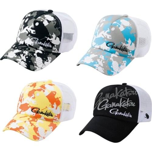 Windproof Clip waterproof Mesh fishing hat gamakatsu New breathable hat Quick drying sun hat embroidered paragraph Net hat