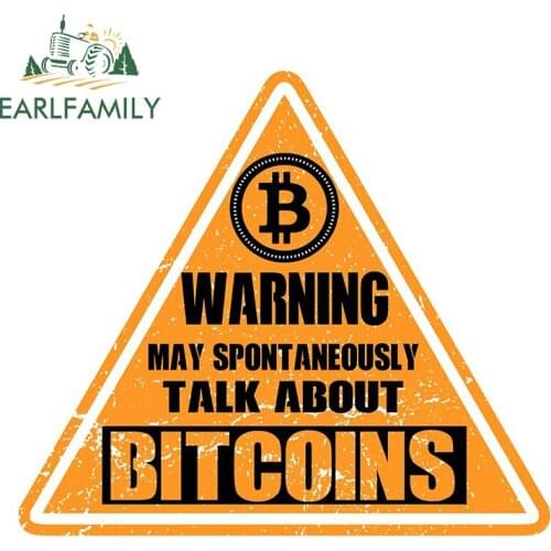 EARLFAMILY 13cm x 11.6cm for May Spontaneously Talk About Bitcoin Car Stickers Bumper Window Waterproof Scratch-proof Decoration