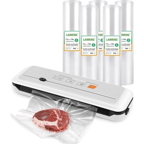 YUMYTH Home Food Vacuum Packing Machine With 5 Vacuum Bags Rolls Sous Vide Plastic Bags Vacuum Sealer For Food Storage T280