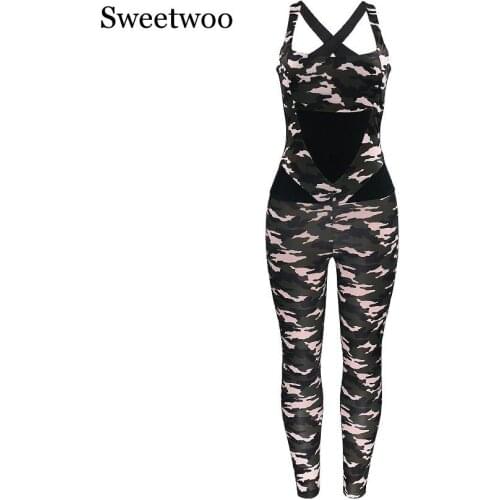 Sportswear Woman 2019 Workout Clothes For Women Dry Fit Sports Fitness Suit Female Gym Clothing Yoga Costume Camouflage XL