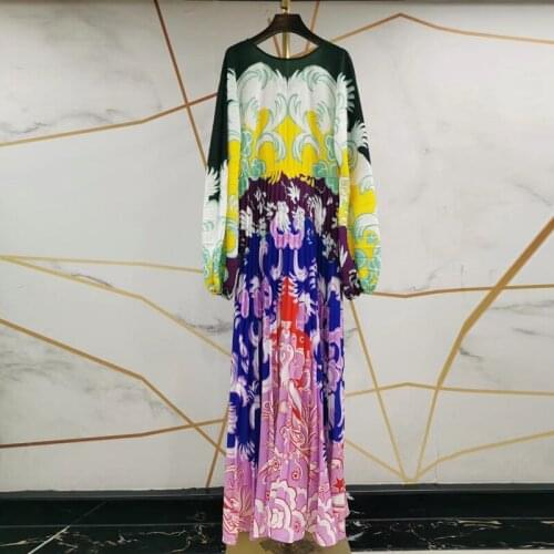 Size Plus Runway Fashion Summer 2021 Designer Contrast Color Flower Print Backless Maxi Long Party Holiday Dress