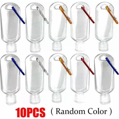 10PC 50Ml Portable Hand Sanitizers Bottles Press Bottles Liquid/Gel Soap Dispensers Hanging Inverted Bottle for Travel