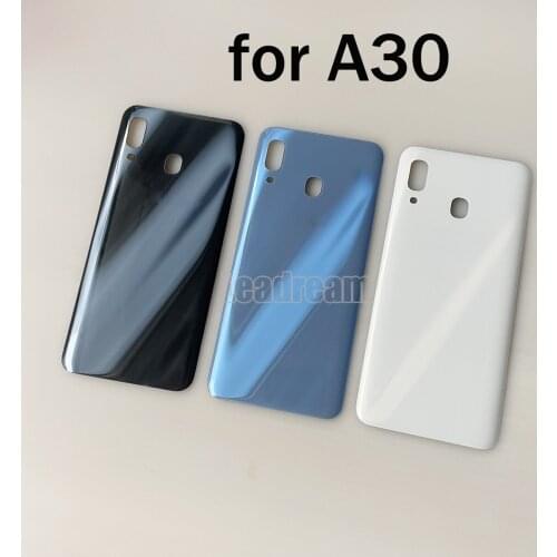 10Pcs Original Battery Back Cover Rear Door for Samsung Galaxy A30 Back Housing Glass Cover With Camera Lens