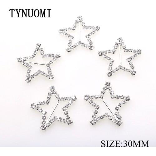 10pcs/lot30MM Rhinestone Pole Buckle Five-Pointed Star Clothing Sewing Accessories DIY Craft Decoration Accessories
