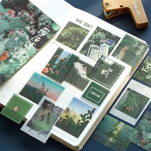100pcs Vintage Scenery Girl Sticker Decoration Album Diary Journal Scrapebook Laptop Suitcase Phone Case Paper Stationery Gift