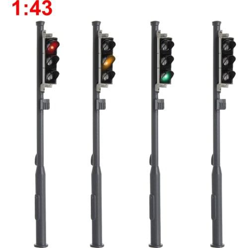 4pcs O Scale Model Traffic Signals Red/Yellow/Green 1:43 Block Signal 8.5cm Traffic Light JTD439RYG