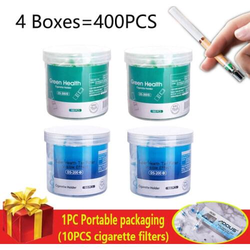 400PCS/Lot Disposable Tobacco Filter Cigarettes Filters Mouthpiece Holder Reduce Tar Cleaning Container Acrylic Smoking Tools