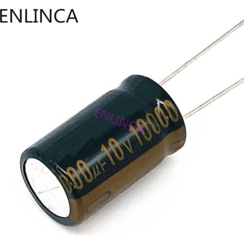 12pcs/lot 10v 10000UF Low ESR / Impedance high frequency aluminum electrolytic capacitor size 16X25 10000UF 20