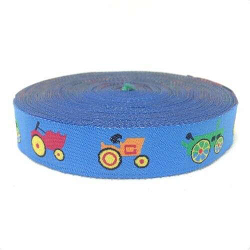 Free Shipping wholesale 5/8'' 16mm 10YARD/SETS Wide Tractor Royal Tone CAR Woven Jacquard Ribbon KTZD15102106