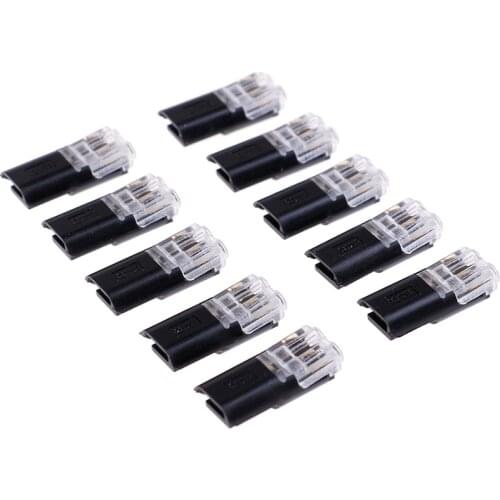 Quick Connector 2p Spring Connector Wire With No Welding No Screws Cable Clamp Terminal Block 2 Way Easy Fit For Led Strip 10pcs