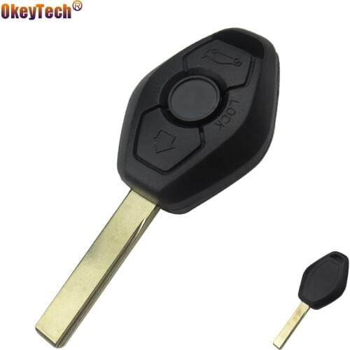 OkeyTech Remote Car Key Shell Cover Case Replacement Fob 3 Button Unut HU92 Blade For BMW X3 E38 E39 E46 D05 EWS System No Chip