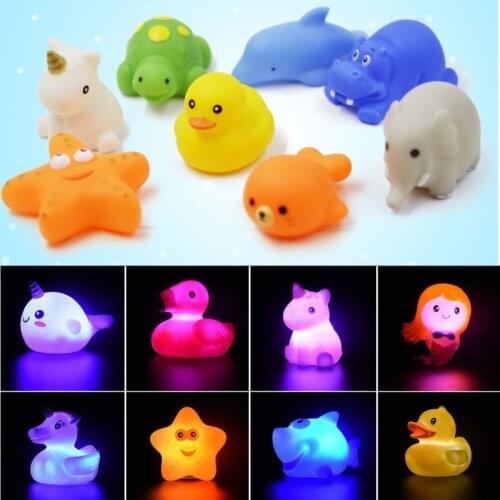 Baby Water Flashing Floating Animals Kids Automatic Led Lighting up Beach Play Toys For Children for the Bathroom B
