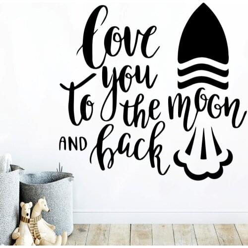 DIY Art Quote Moon Vinyl Wall Sticker For Living Room Bedroom Home Decor Stikers Pvc Wall Decals Decoration Accessories