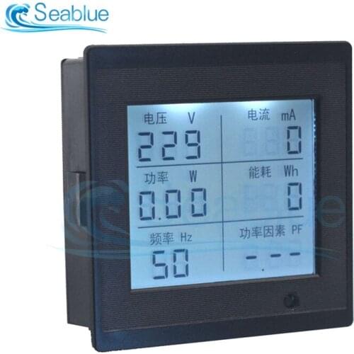 LCD Digital Display AC Voltage Current Electricity Frequency Meter Power Factor Meter With Backlight Function AC80-300V