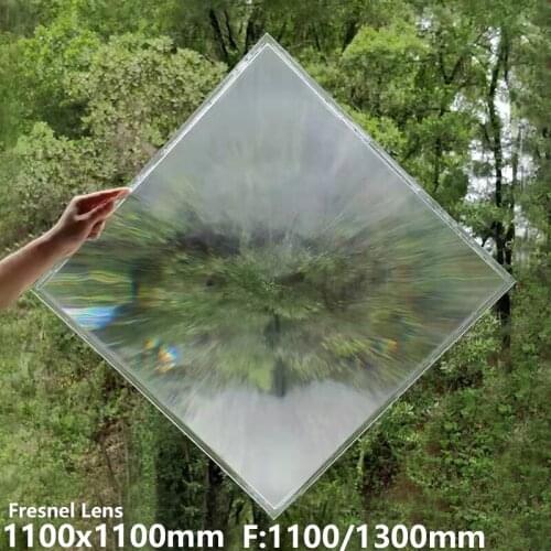 Fresnel lens 1100x1100mm F1100mm Large size 61.2" Solar energy over1000 degree high temperature Spotlight