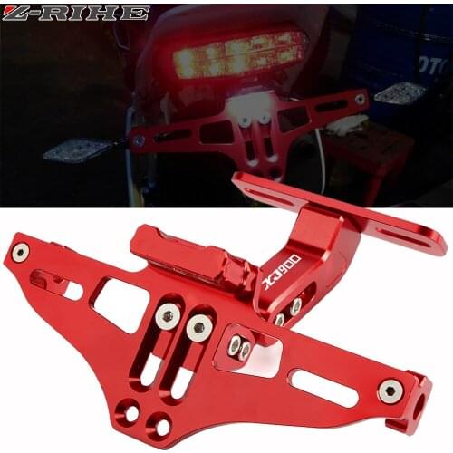For Yamaha XJ900 S Diversion 1991-2003 Motorcycle Adjustable Angle Aluminum License Number Plate Frame Holder Bracket LED Light