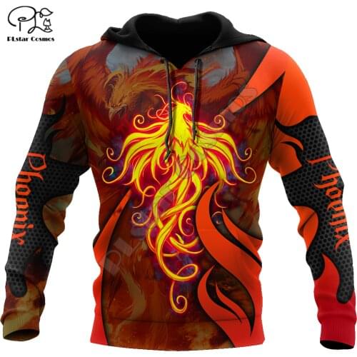 PLstar Cosmos Phoenix Tattoo 3D All Over Printed Hoodies Sweatshirts Zip Hooded For Men And Women Casual Streetwear Style-A3