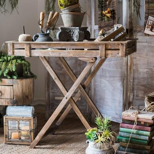 Solid Wood Flower Stand Flower Stand Flower Table Workbench Console Grocery Garden Balcony Decoration Display Storage