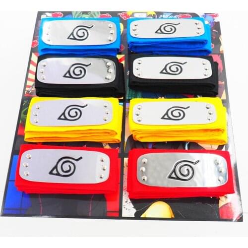 Black Leaf Village Headband set for Naruto Cosplay Costume Kakashi Itachi akatsuki madara headband Cartoon Accessories Toy Gifts