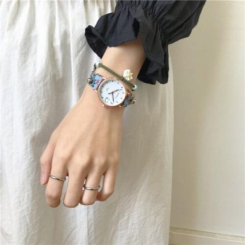 Plaid Strap Watch Student Girl College Style Simple Temperament Japanese Cute Quartz Watch