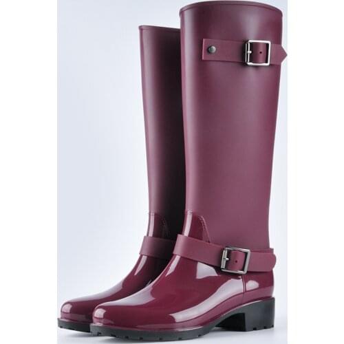 Water Boots For Woman For Rain 2021 INS Women Knee High Heel Boots Lady Riding Botas Warm Winter Luxury Sexy Casual Boot