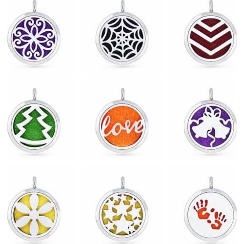 Silver Hollow Angel Perfume Aromatherapy Essential Oil Diffuser 30mm Locket Pendant DIY Accessories For Necklace Key chains