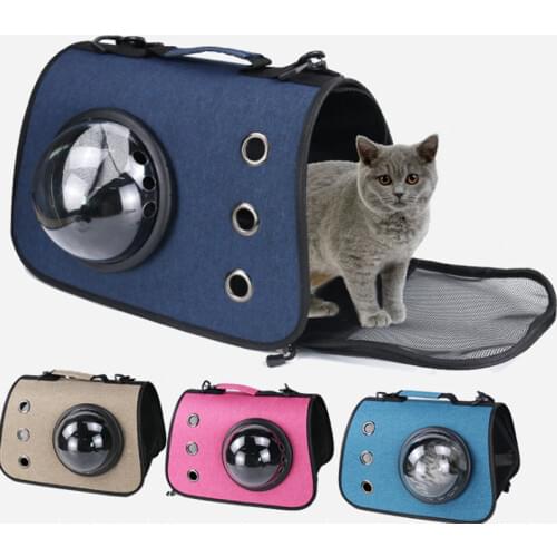 Foldable and breathable cat bag to go out portable messenger portable pet bag Space capsule one-shoulder cat bag