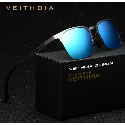 VEITHDIA Unisex Retro Aluminum Magnesium Brand Sunglasses Polarized Lens Vintage Eyewear Accessories Sun Glasses Men/Women 6631