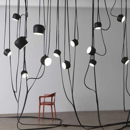 Modern LED Pendant Lights Black For Living Room Hotel Dinning Room White Hanging Lamp Fixture Suspension Pendant Lighting PA0051