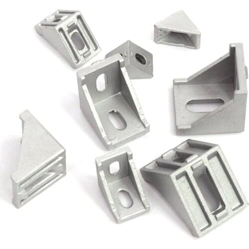 10pcs Aluminium Profile Corner 2020 2028 3030 3060 4040 4080 4545 Bracket Fitting Angle 20 30 40 45 Connector Bracket CNC Part
