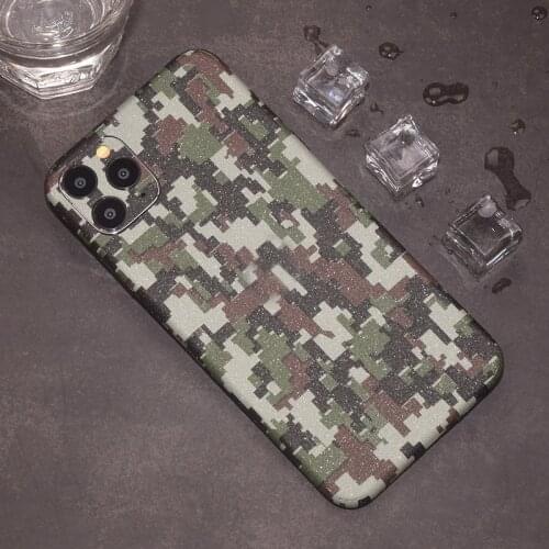 3D Army Green Matte Camouflage Skin Wrap Phone Back Paste Sticker For iPhone 12 Mini SE 2020 11 Pro XS MAX XR 8 7 6 6S Plus Film
