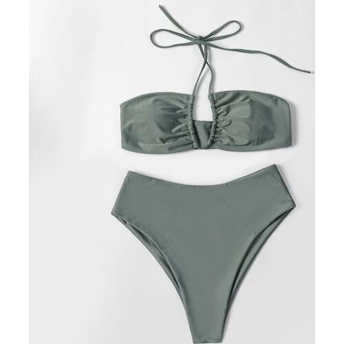 ZTVitality Solid High Waist Bikini 2022 Hot Sale Bandage Sexy Swimsuit Women Swimwear Brazilian Bathing Suit Beach Wear Biquini