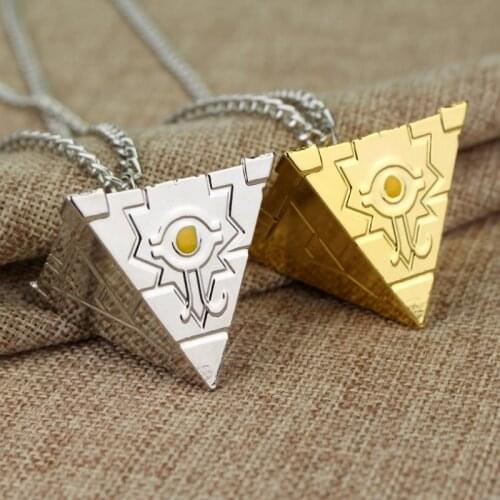 1 Pc New 3D Necklace Anime Yugioh Millenium Pendant Jewelry Action Figure Toys Cosplay Pyramid Egyptian Eye of Horus Necklace