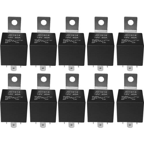 10 Pcs 5 Pin 12V Relay Switch (SPDT) (30/40 Amp) 12 Volt Automotive Relay for Automotive Fans