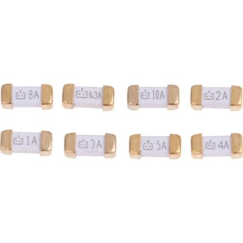10pcs Gold Foot 1808 125V SMD Fast Blow Fuse 0.5A 0.75A 1A 2A 3A 4A 5A 6.3A 8A 10A 0451 Ultra-rapid Fuses