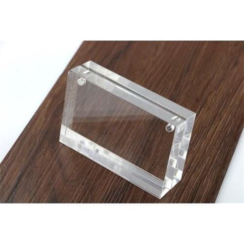 10x15cm Pop Price Tag Display Stand Name Card Holder Acrylic Magnetic Photo Frame Declining Desk Sign Frame Acrylic Block Frame