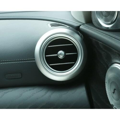 2pcs For Mercedes Benz E Class W213 2016 2017 Car-Styling ABS Chrome Side Air Conditioning Vent Ring Frame Cover Trim Parts