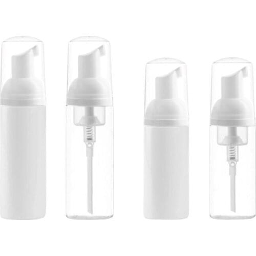 Transparent lotion cream pump PET bottle 1oz 2oz cosmetic container Soap foam Dispenser clear white plastic travel bottle 20pcs