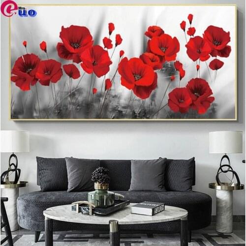 5d Diamond Painting Red Poppies Flower Wall Art Decor Full Square/Round Diamond Embroidery DIY Mosaic Floral Handmade Gift