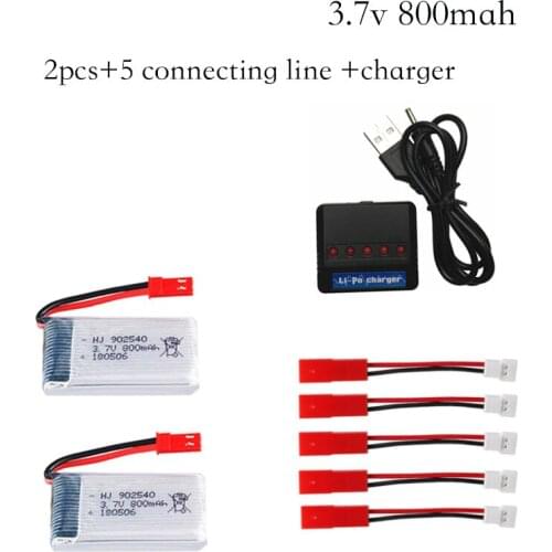3.7V 800mAh 25c Lipo Battery and 3.7v Charger For X300C X400 X500 X800 HJ818 HJ819 HD1315 Battery RC Quadcopter Drone Spare Part